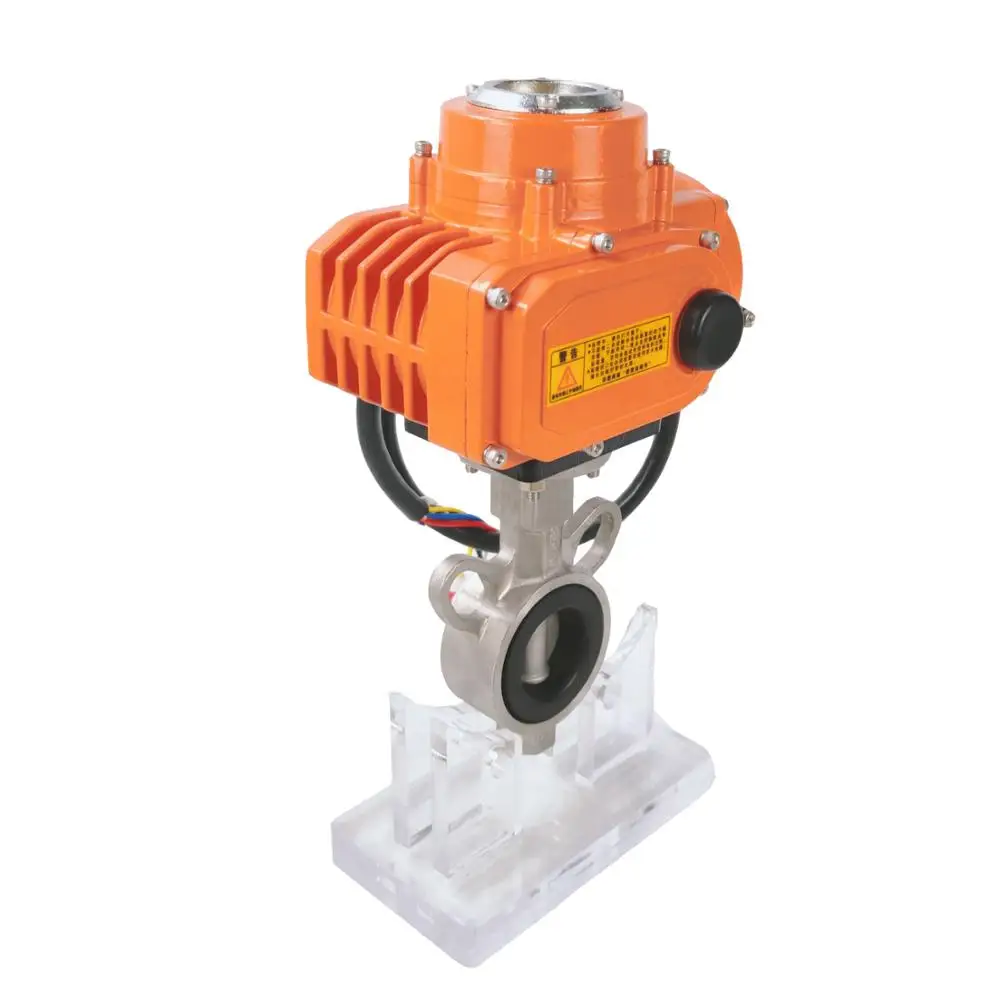 12v 12 V 50mm 2 3 Inch Motorized Motor Electric Actuated butterfly Valve with driving electric actuator