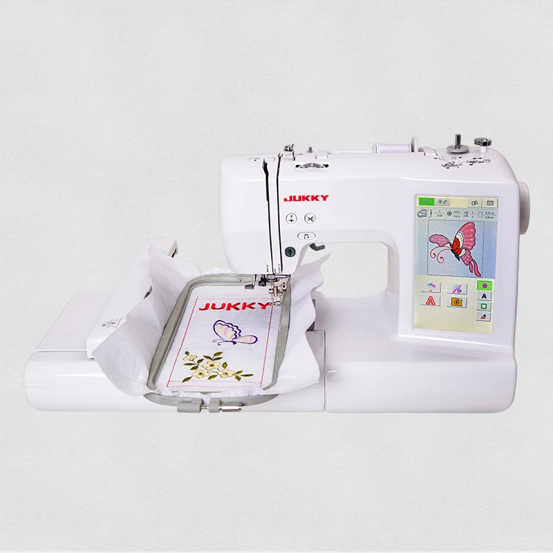 JUKKY ES5 Home computer embroidery sewing integrated machine Multi-function computerized sewing machine withbig LCD screen