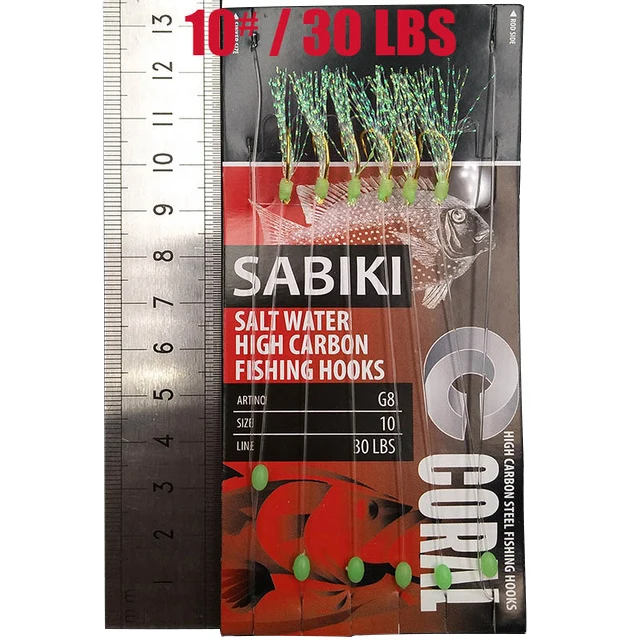  Приманка-крючок Sabiki для рыболовной снасти приманки sabiki из рыбной кожи с блестящими