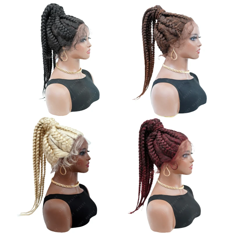 Lace Front Braided Wigs with Baby Hair for Women Japan-made Lightweight Braiding Synthetic High