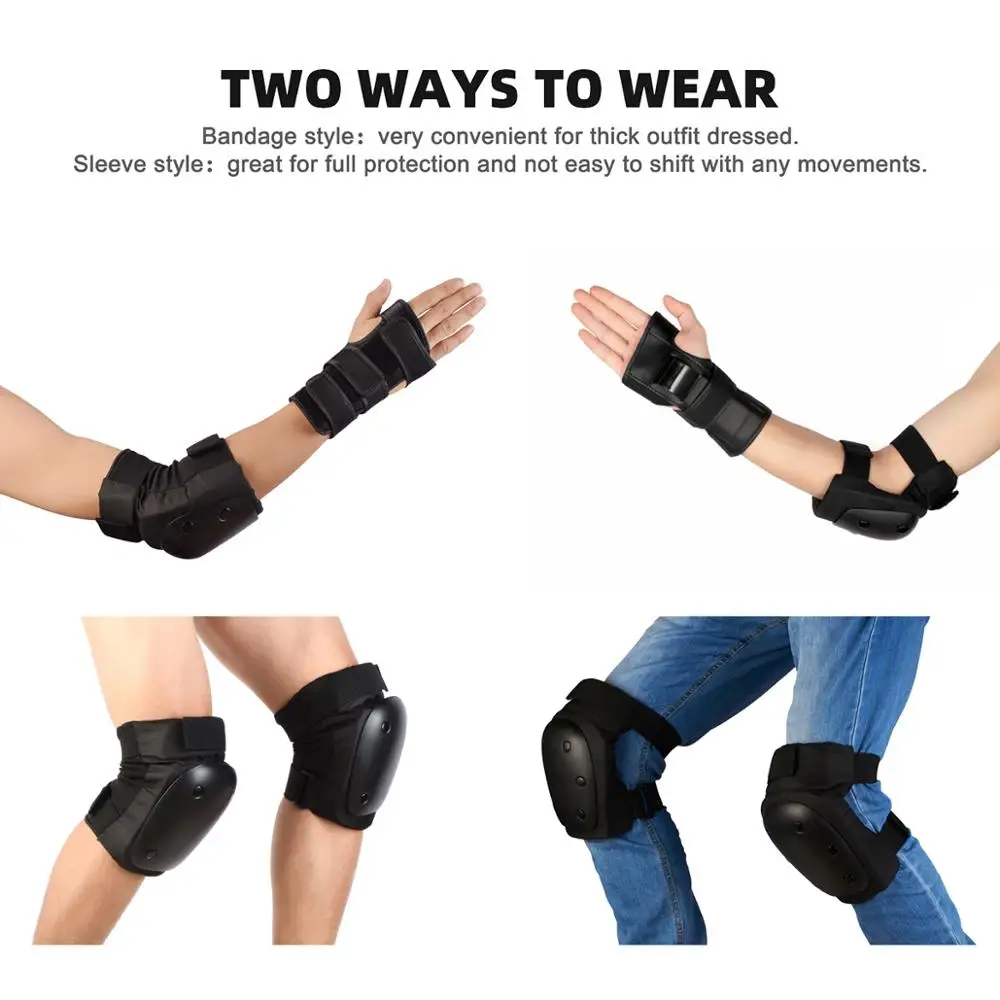 
Knee/Elbow Pads Wrist Guard For Roller Skate Football Sports Protective Gear Sports Safety Protector 