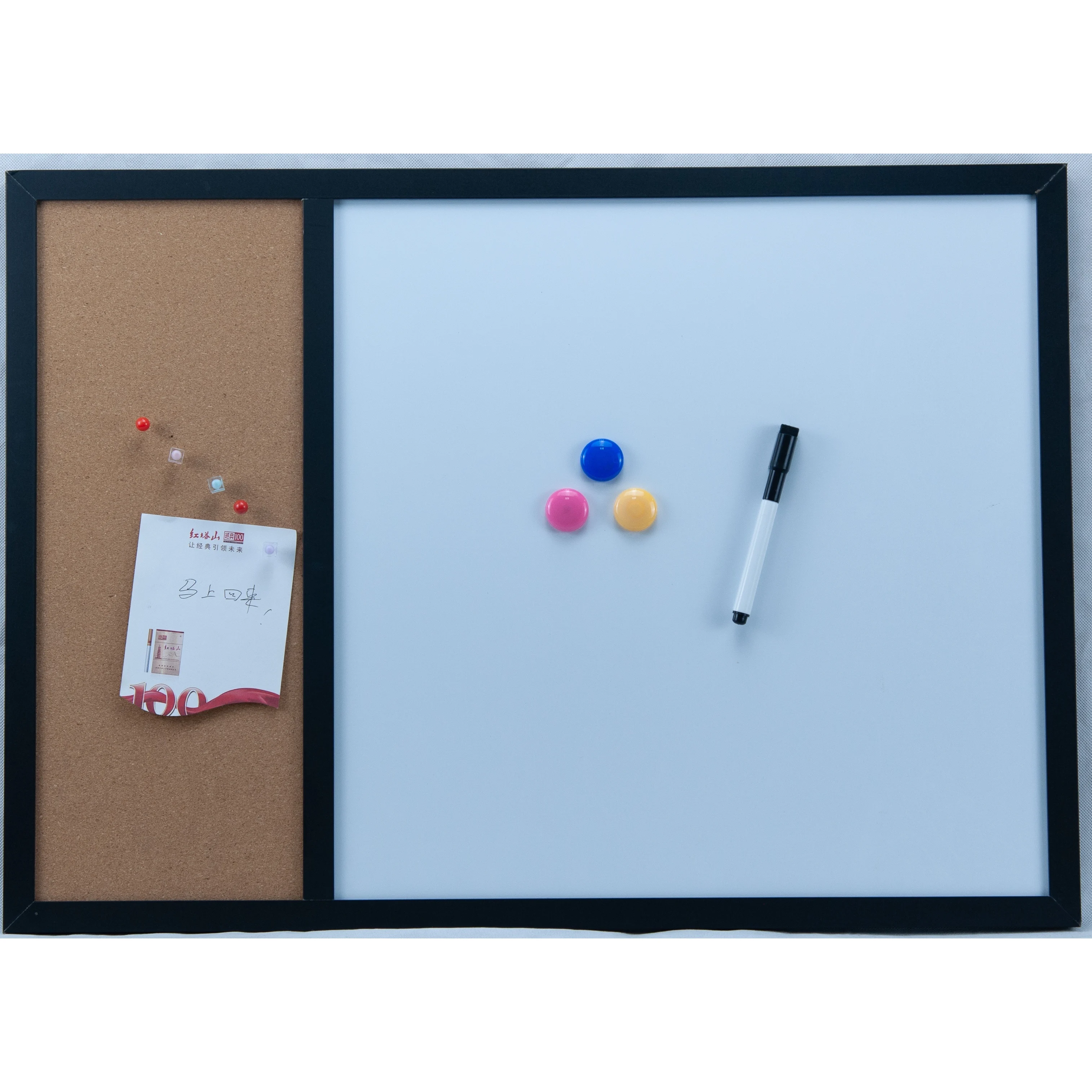 
office school supply magnetic whiteboard Aluminum frame combination board cork board for writing 
