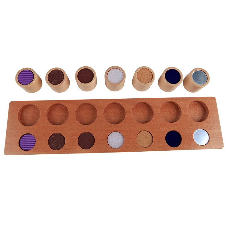 High quality beech Organic Antique Painting  Rolling Blocks Wooden Toys Montessori For Kids Touch Game