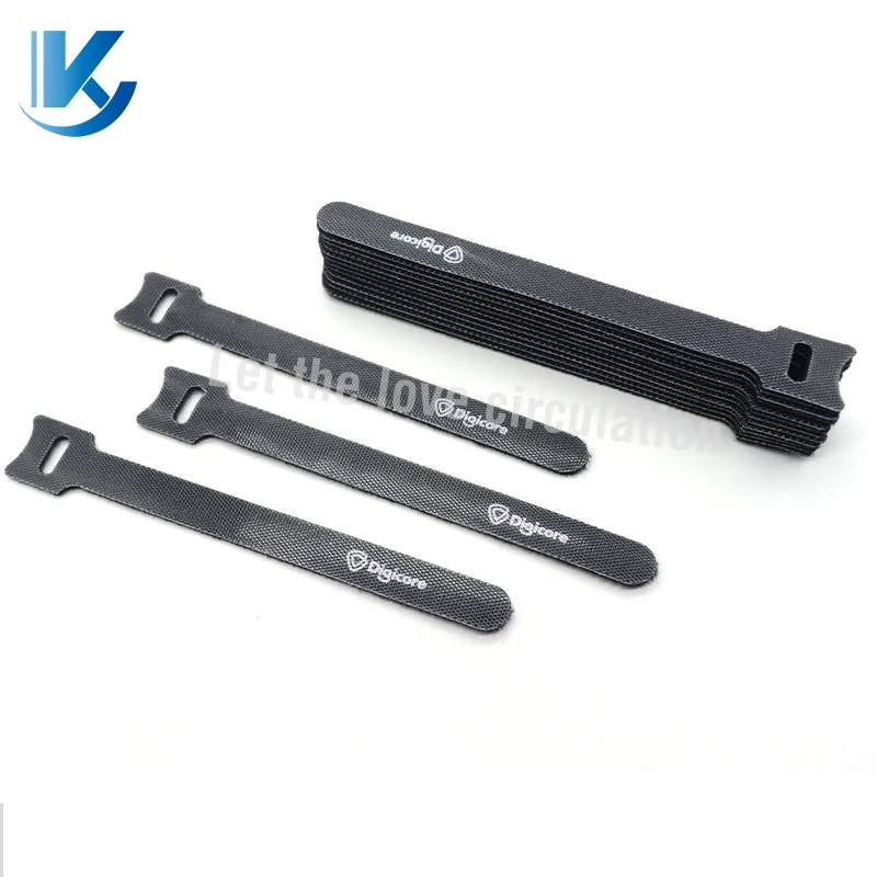 KY Hook And Loop Tapes custom LOGO Nylon Tie Wraps Reusable Cable Ties Velcroes