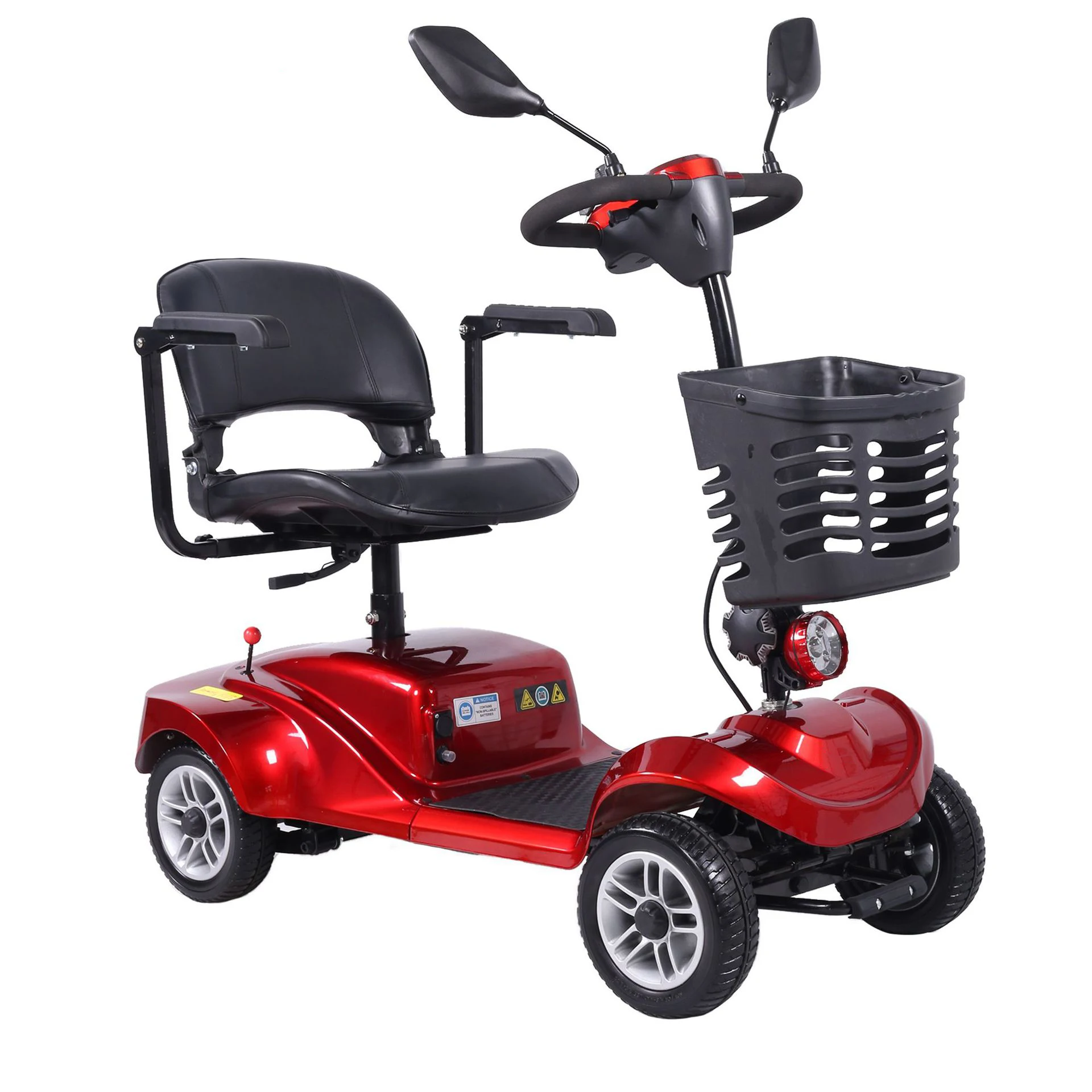 Electric Mobility Scooter 4 Wheel with Basket, 360 Degrees Rotating Seat Foldable Electric Mobility Scooter Usa