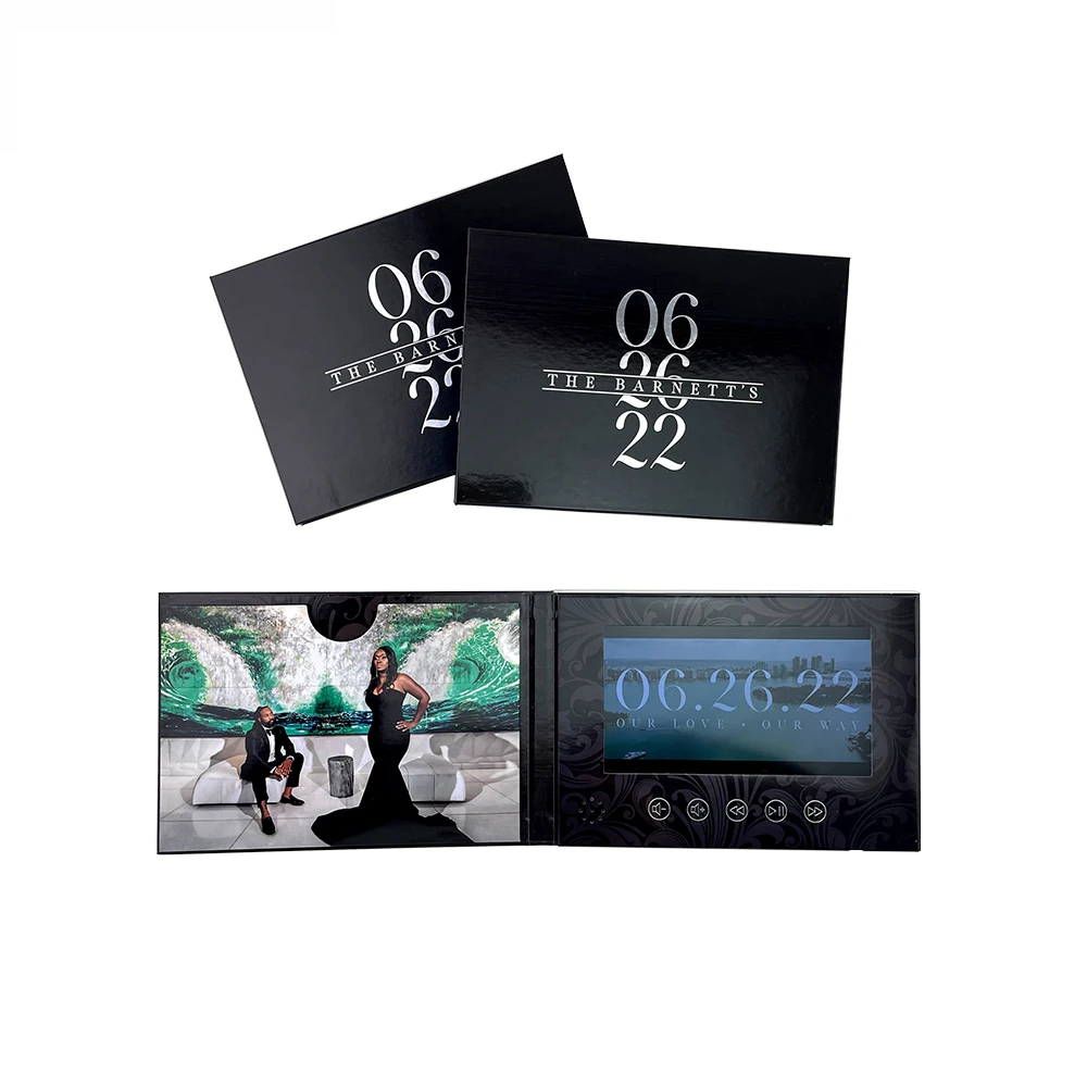 7 inch video card digital gift card video book for invitation  wedding invitation card video with lcd screen