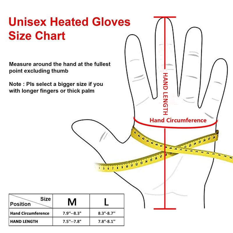 Outdoor Intelligent Safety Unisex Electric Heated Winter Motorcycle Heating Gloves Products Rechargeable With Battery