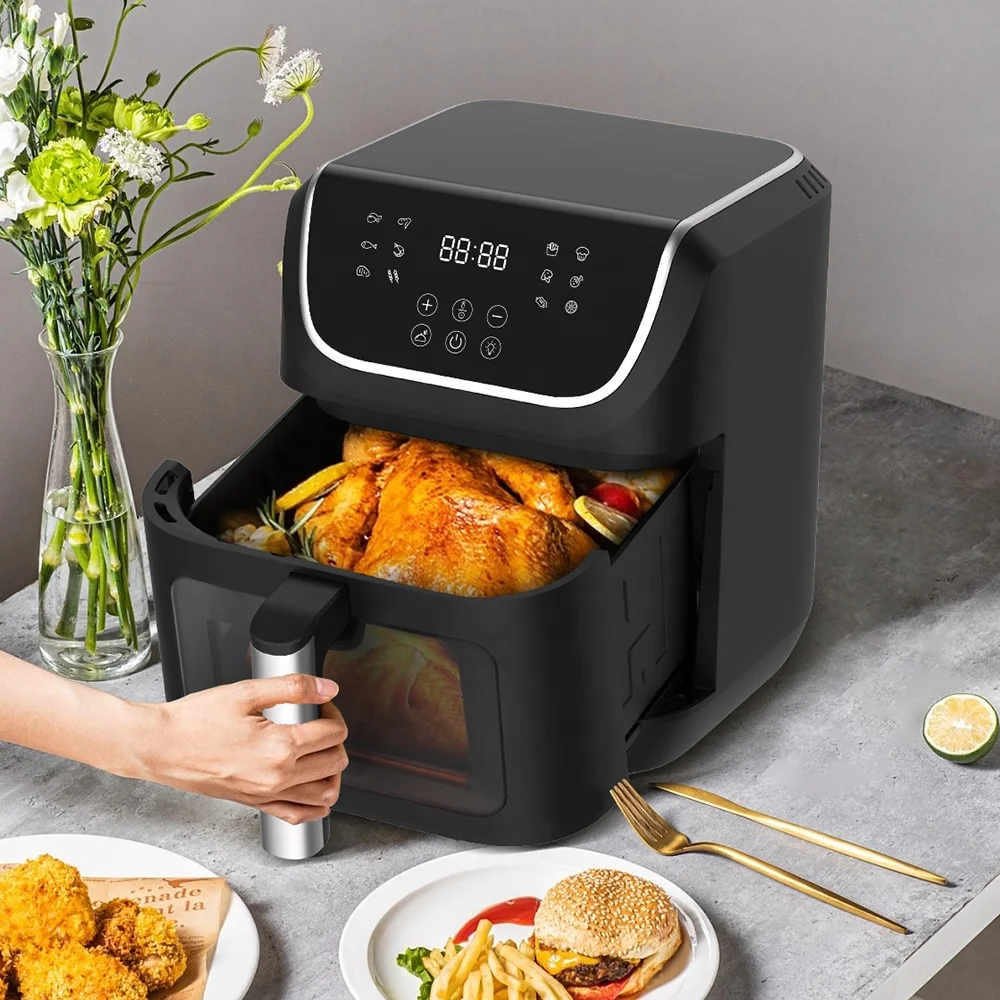 Dual Heating Element Visible Window Touch Screen Fast Cooking 7L Digital Air Fryer
