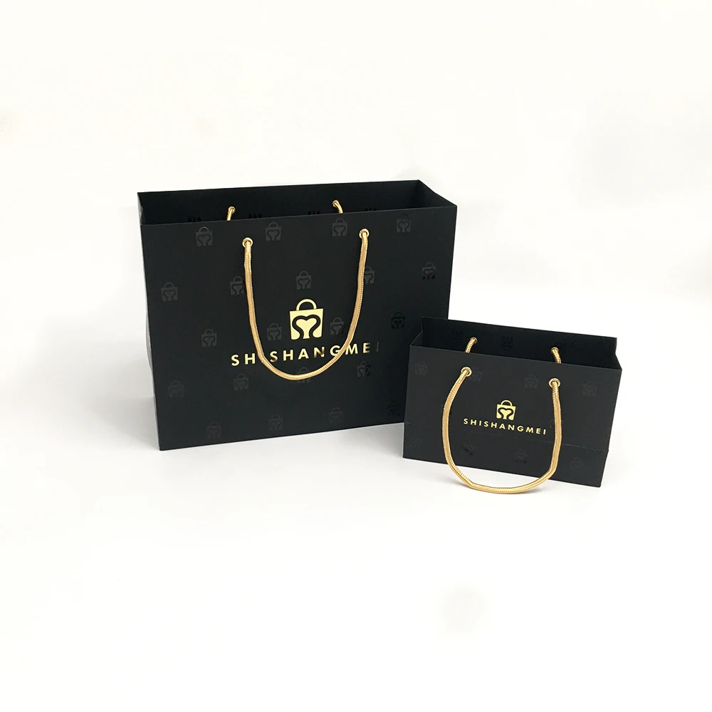 Custom clothing shoes cosmetics Shopping gift jewelry paper luxury packaging paper gift bags with handle your own logo