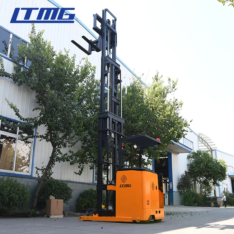 warehouse 3 way stacker 1 ton 1.5 ton seated stand on type electric reach truck forklift with 3m 4m 5m 6m 7m 10m height