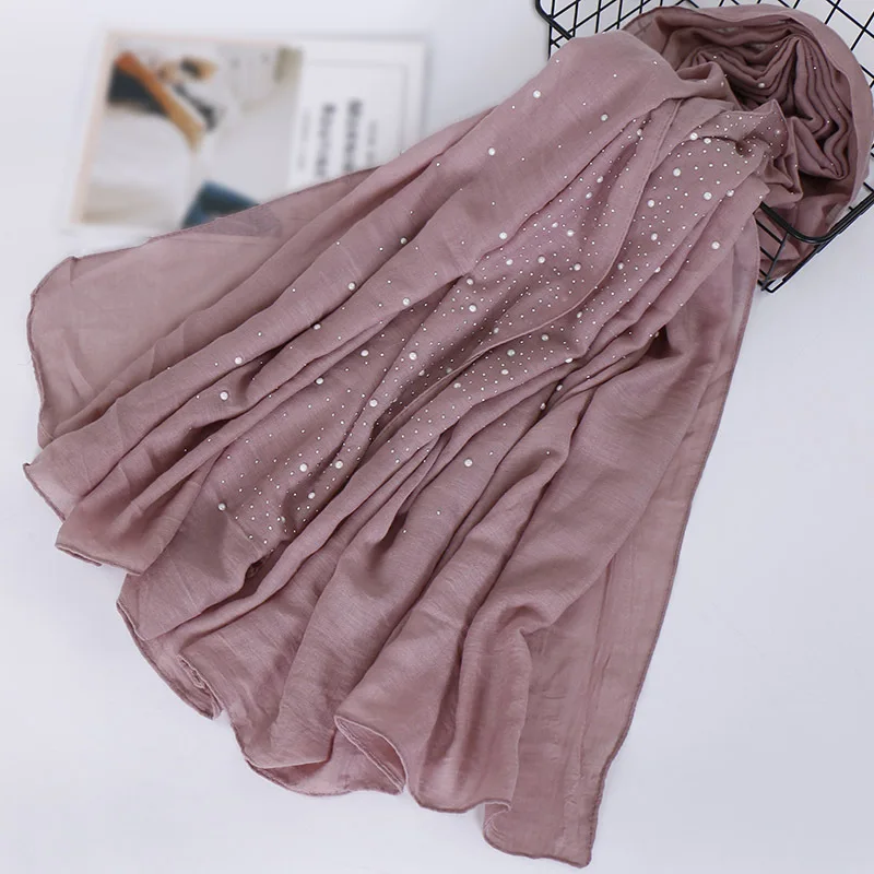 Hot selling hijab scarf for spring new fashion  viscose  scarf shawl with beads