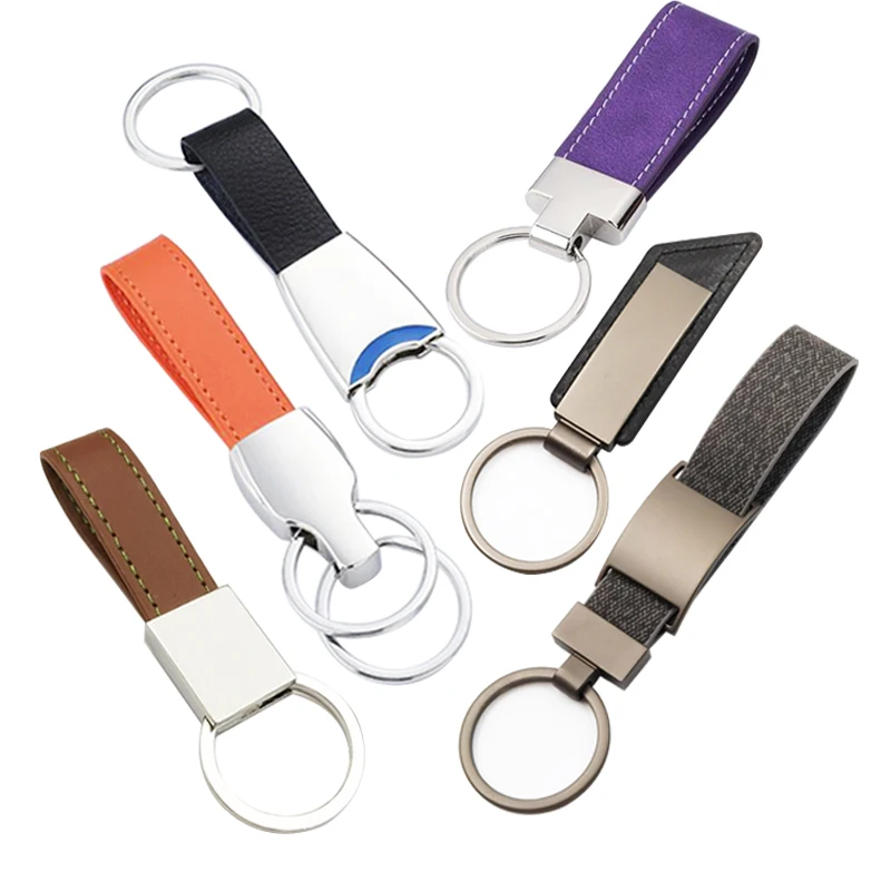 Luxury bulk wholesale personalized heart shaped red blue silver men womens leather keychain maker