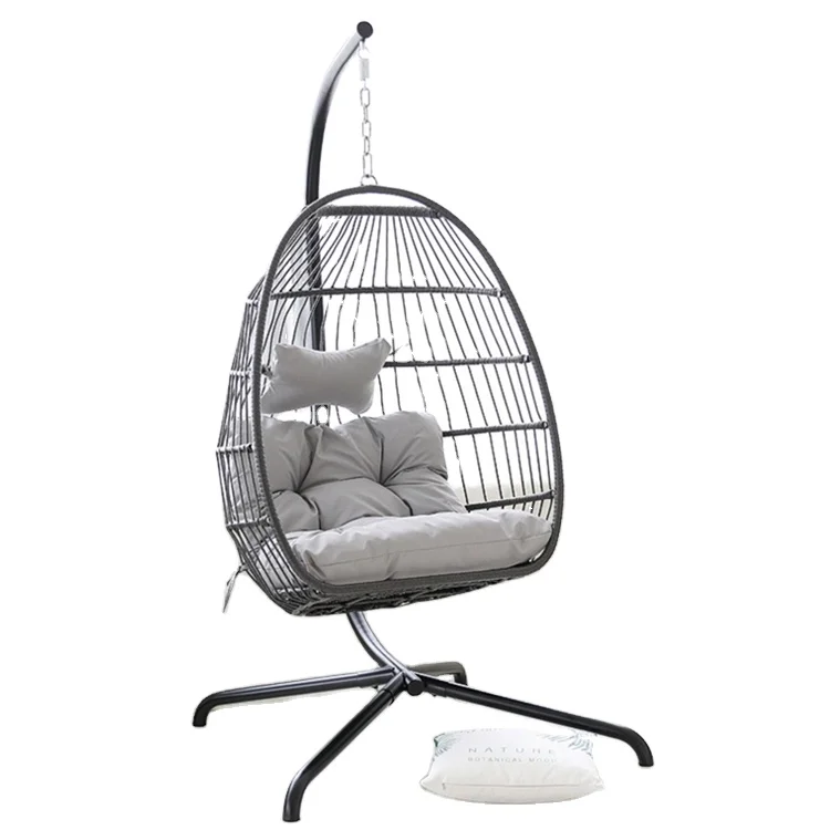 Outdoor Swing Chair Hanging  Rattan Swing Chair Patio Swings Adult Egg Chair Hammock Indoor and Outdoor