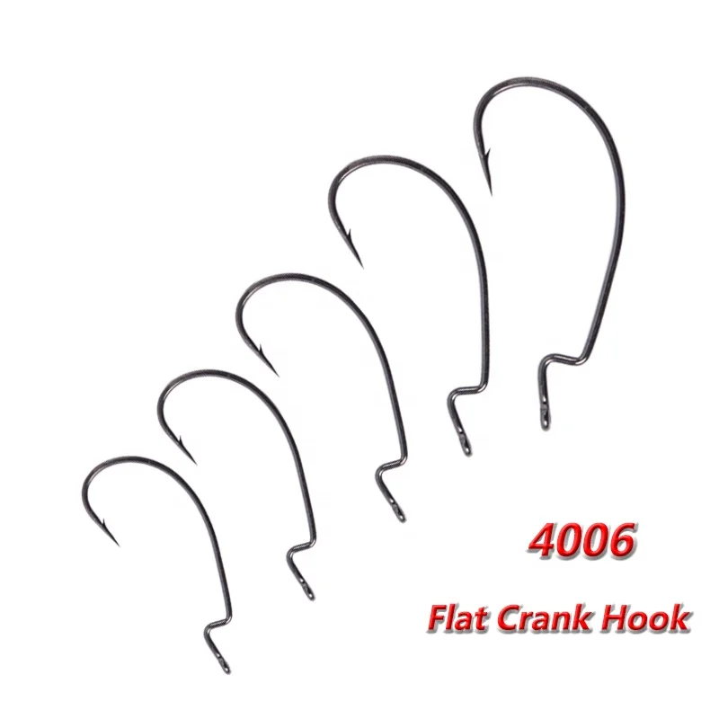 T-Bait Wholesale In Stock 4006 High-Carbon Steel Crank Hook High Quality Fish Hook Raw Lead Soft Bug Hook For Ocean Boat Fishing