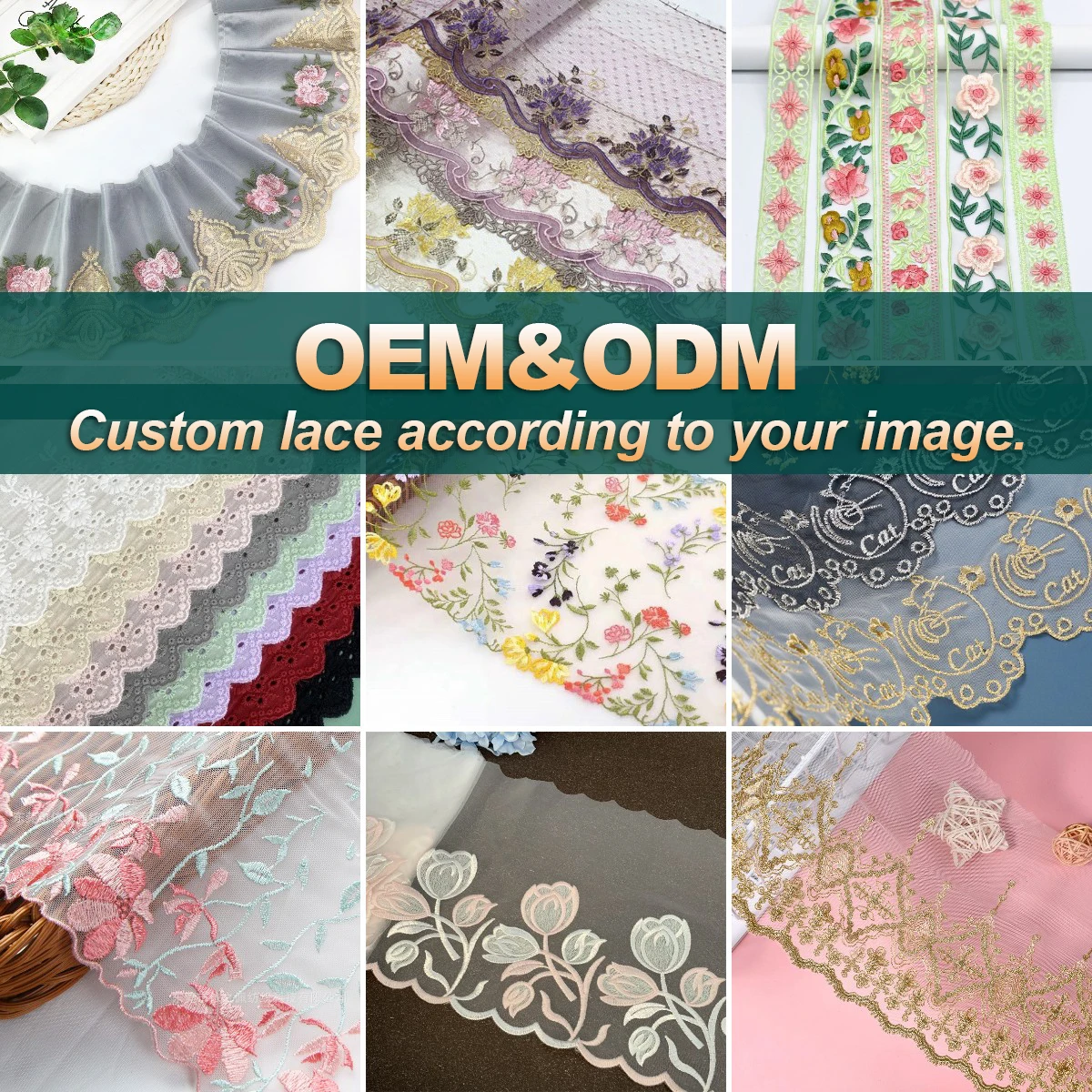 Customized High Quality Lace trim Beaded Gold Trim Milk Silk White Embroidery Guipure Trimming Lace