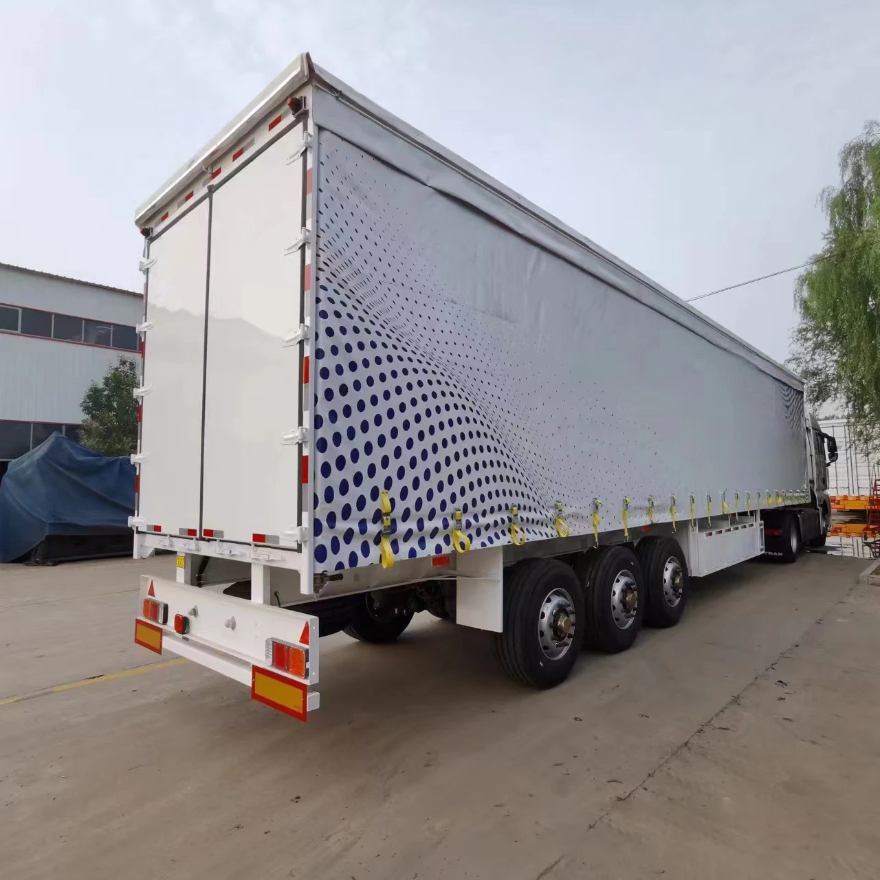 3 Axle 4 Axle Transport 40 Ton 60ton Dry Van Truck 40ft Pvc Curtain Side Open Semi Trailer