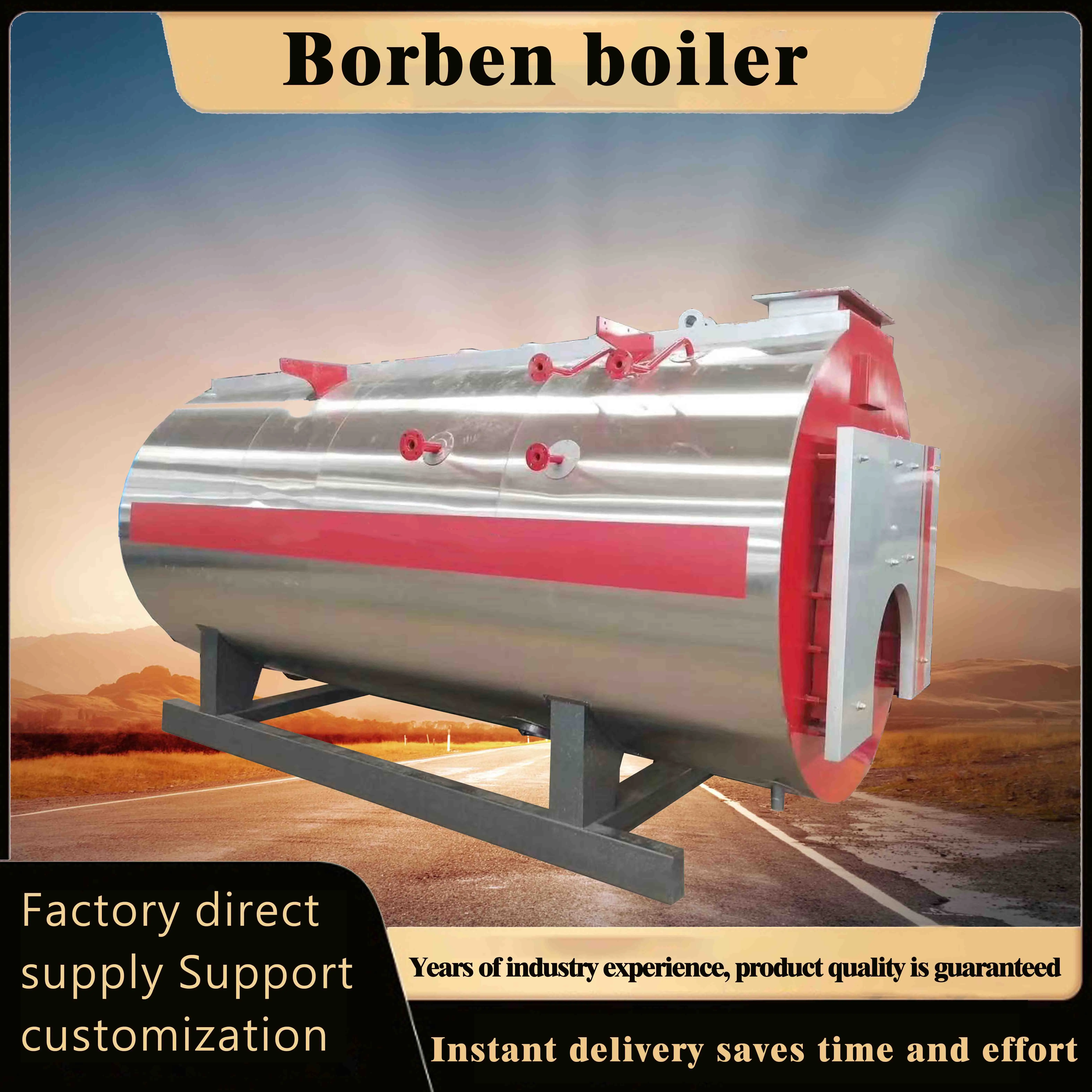 1 Ton/h Horizontal Fire Tube Diesel or Natural Gas Fired Italian Burner Steam Boiler With