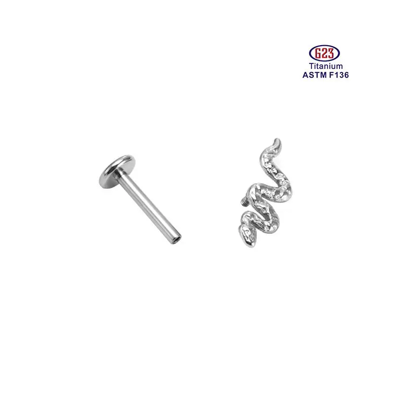 2022 new Custom wholesale ASTM F136 titanium G23 Snake Labret Piercing Lip Jewelry