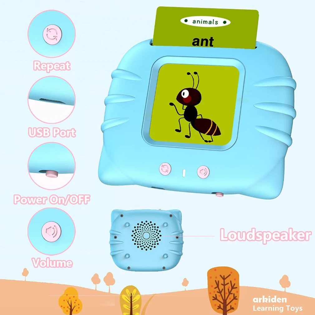 Smart Sensory Animals Puzzle Bilingual Montessori Preschool Early Education Machine Custom Cognitive 2 In 1 Reader Flash Cards