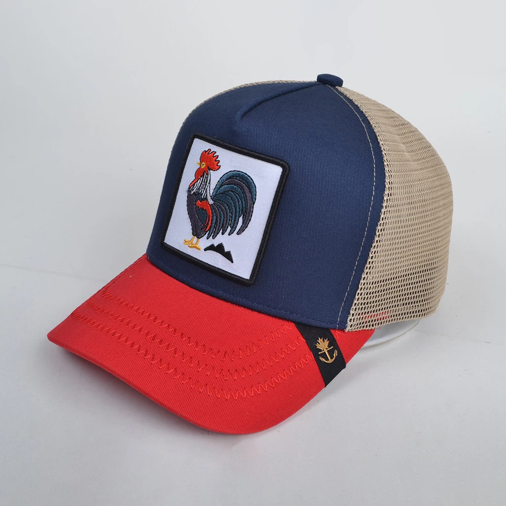 High Quality 5 Panel Trucker Hat Embroidery Anime Patch Trucker Cap Gorras Animal Cartoon Baseball Caps Mesh Trucker Hats