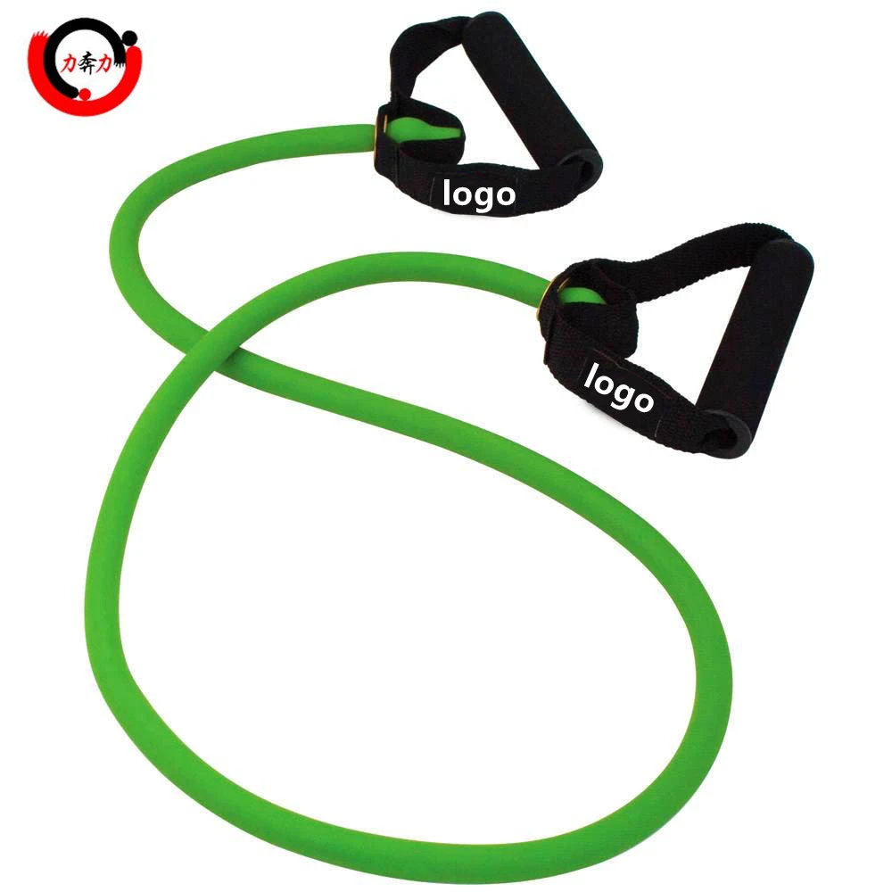 Resistance tube with handles for physical therapy workout fitness latex workout strength training home gym tube with handles