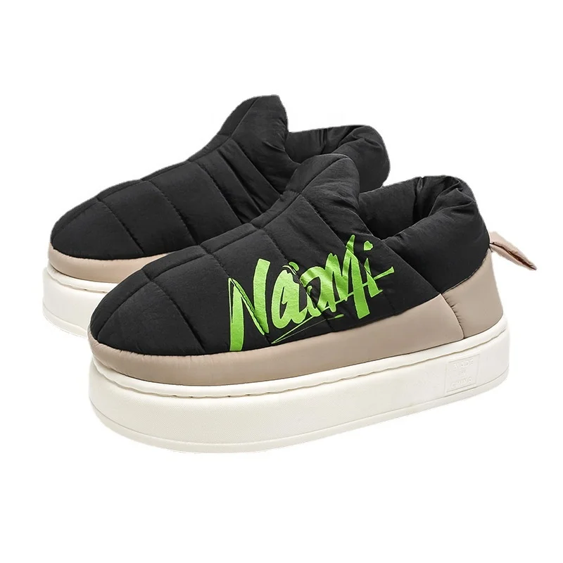 Customized Oem Odm Shoes Lace Up Women Snow Boots For Women New Style Plush Thick Waterproof Bread Cotton Fur Men Winter Boots