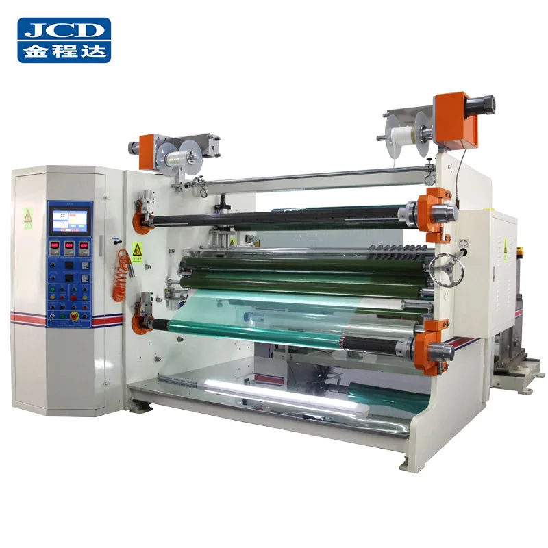 OCA TPU, PET,  PC Foam PVC, plastic film and Fabric roll laminating slitting and rewinding machine