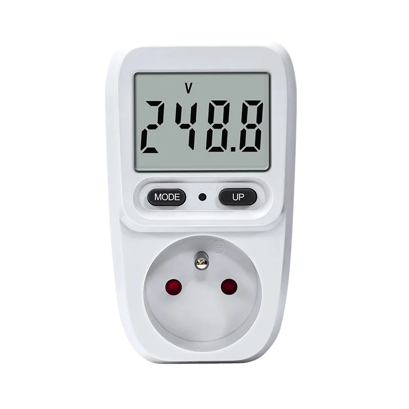 Цифровая розетка-анализатор мощности Peacefair AC с французской вилкой, 230 В, ваттметр, амперметр напряжения, умный измеритель электричества и энергии в кВтч