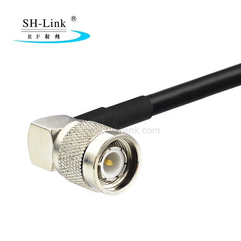 TNC male connector to right angle TNC male connector with RG58 cable