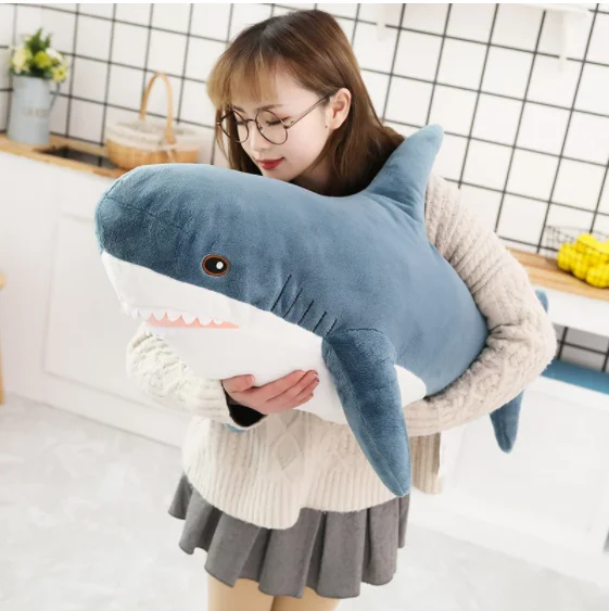  Giant plush shark toy 15-140cm stuffed speelgoed reading pillow for birthday gifts doll gift children