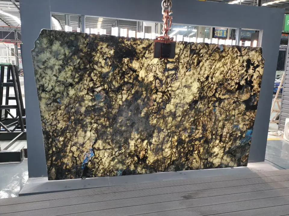 New Arrival Decorative Stone  Blue Emerald Granite Labradorite Blue Granite For Interior Wall Floor Slabs and Tiles