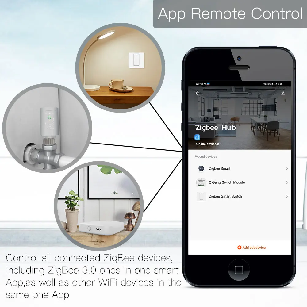 Шлюз Tuya для умного дома Zigbee Hub подключение к Wi-Fi маршрутизатору решения
