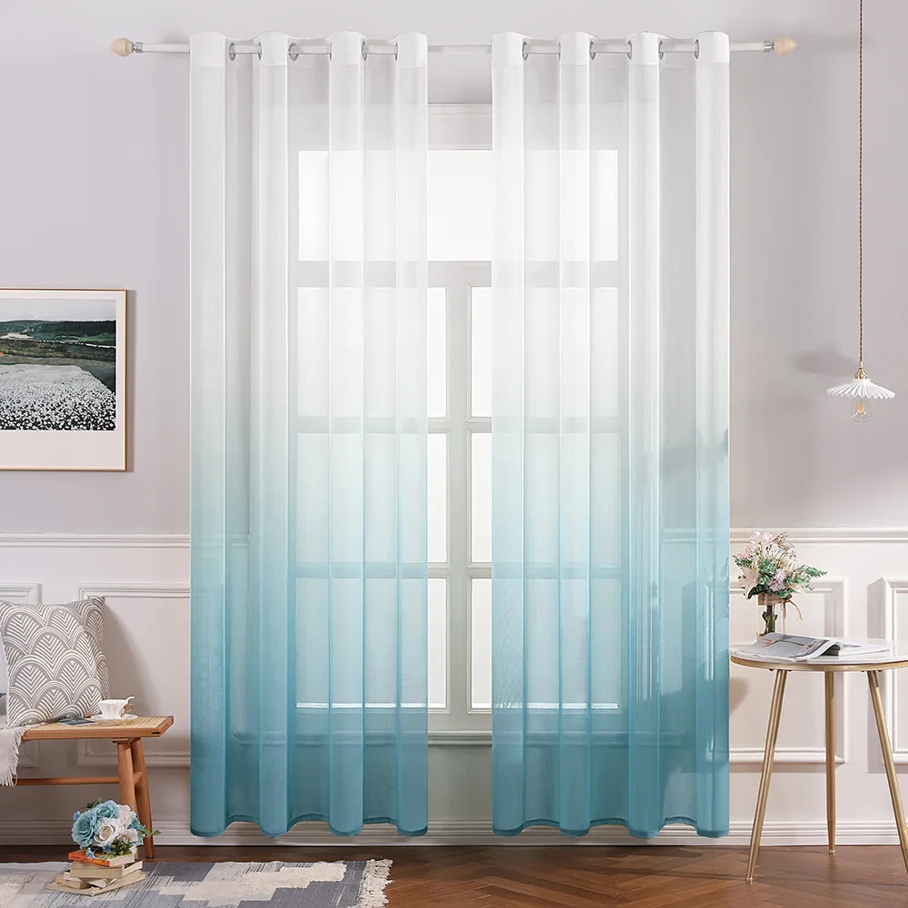 Factory Outlet Poly Cotton Burn-out Pastoral Style Window Decor tulle curtains living room curtain Curtains Panel For Hotel