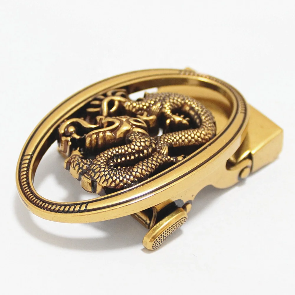 wholesale new ratchet customized oval dragon automatic buckles