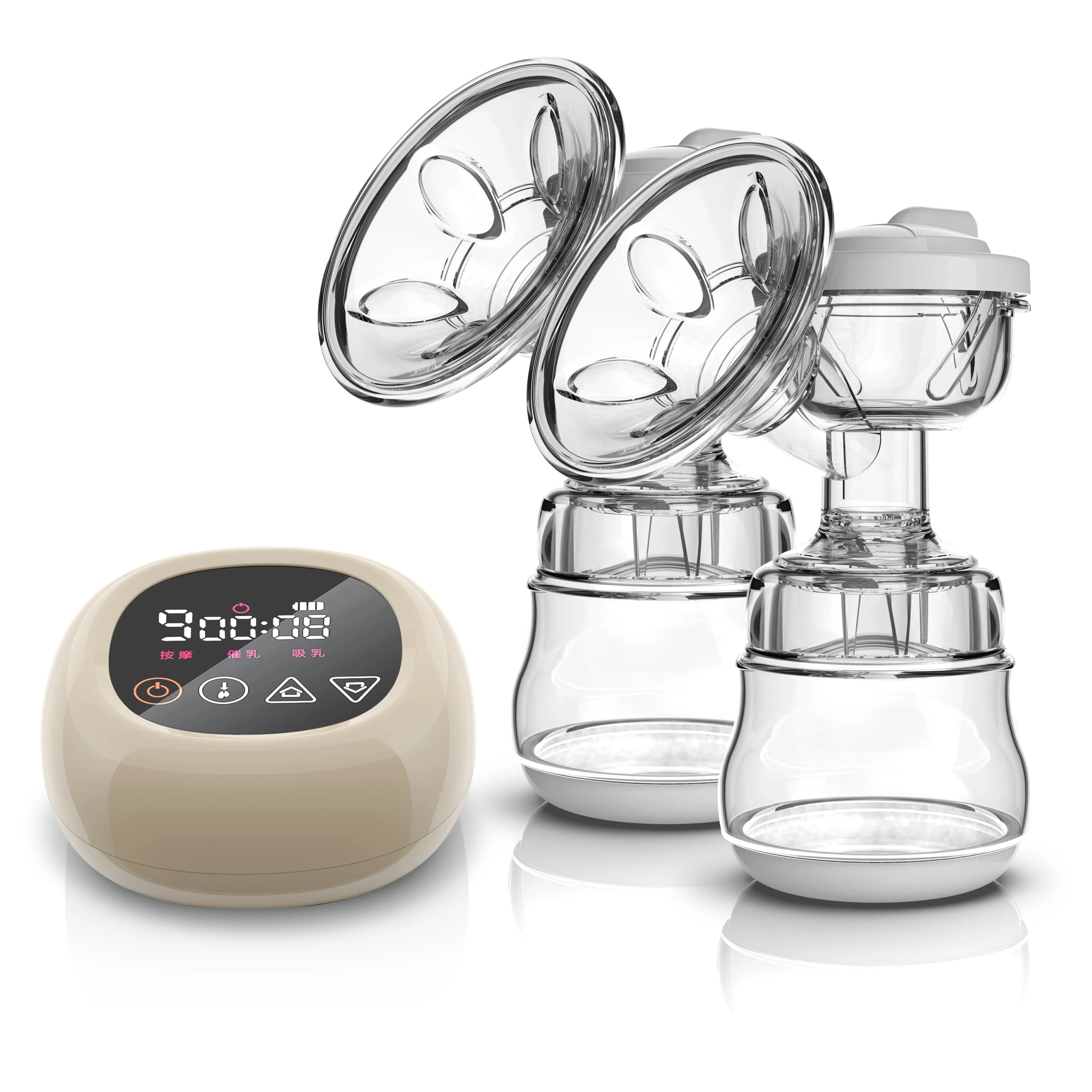 BPA free Rechargeable Double Electric Breast Pump Portable Strong Suction Breastfeeding Pump