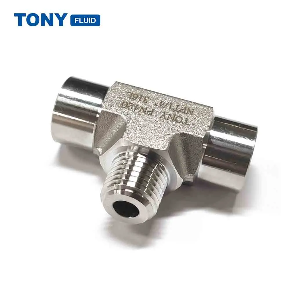 TONY 6000Psi High Pressure Stainless Steel Male Branch Tee Pipe Fitting 3 Way NPT BSP G Thread Pipe Fitting