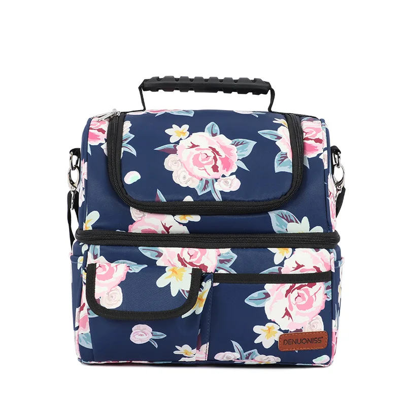 Leakproof Reusable Insulated Cooler Lunch Bag custom print lunch bag