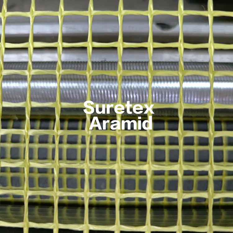 Yellow 1500D 4*4MM Plain Woven Aramid Fiber Mesh Fabric for Industrial Use