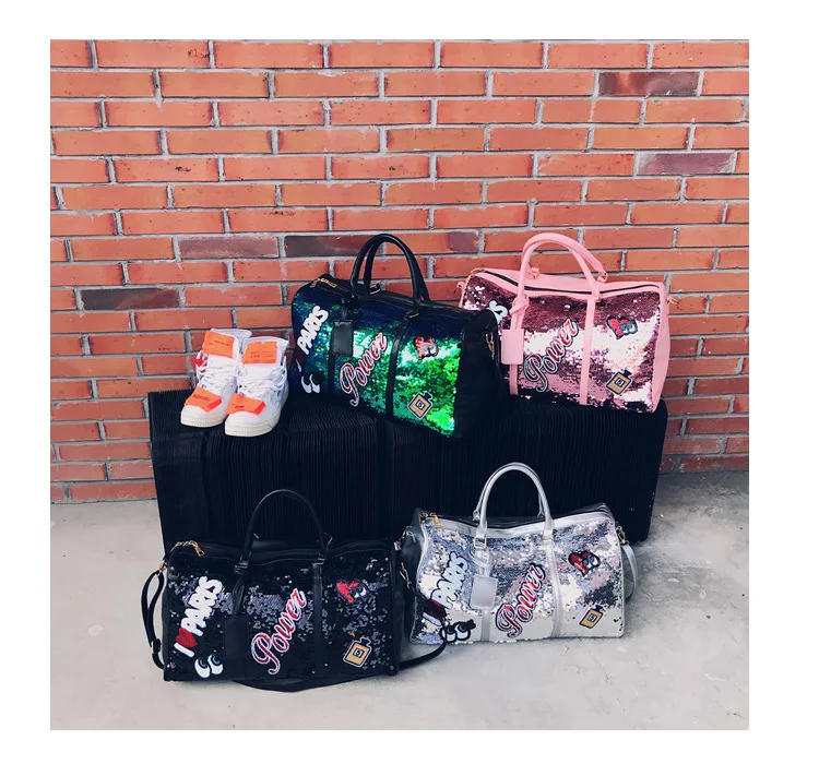 
Fashion Sequin Multifunction Waterproof Outdoor Sports Gym Luggage Bag Duffle Travel Bag 