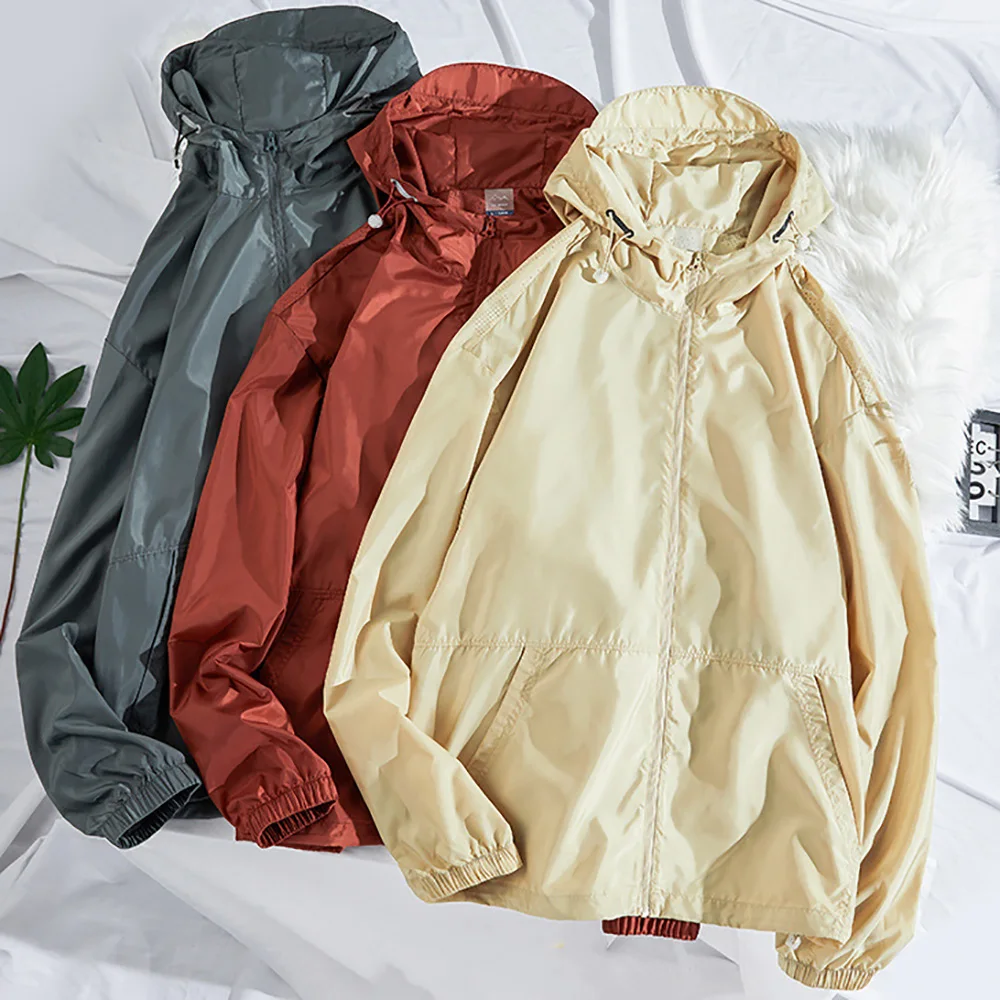 Custom Logo Long Sleeve Men Windbreaker Jackets Zipper Up Windproof Polyester Sport Jackets Unisex