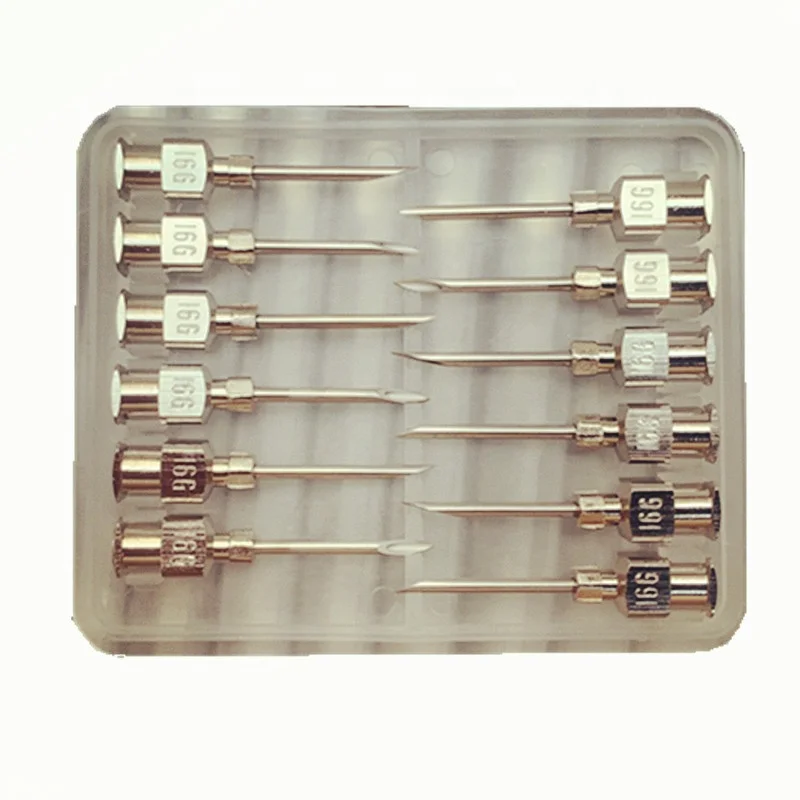 14mm luer lock METAL HUB STAINLESS STEEL HYPODERMIC NEEDLES  FOR VETERINARY USE ONLY