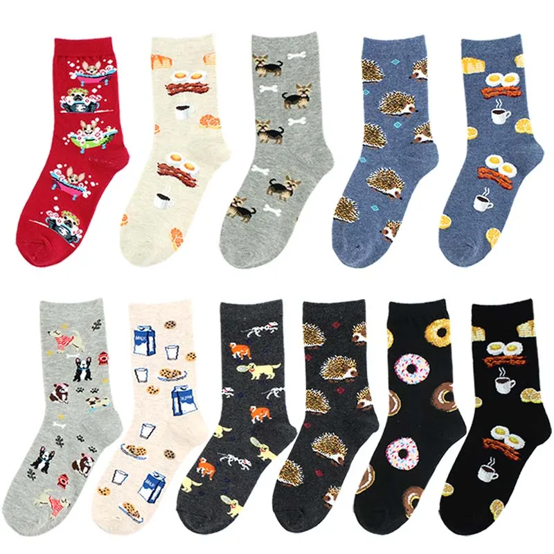 High Quality New Style Animals Hedgehog Mouse Snack Creative Cotton Popular Women Socks Fashion Girls Sock Cute Socks Women