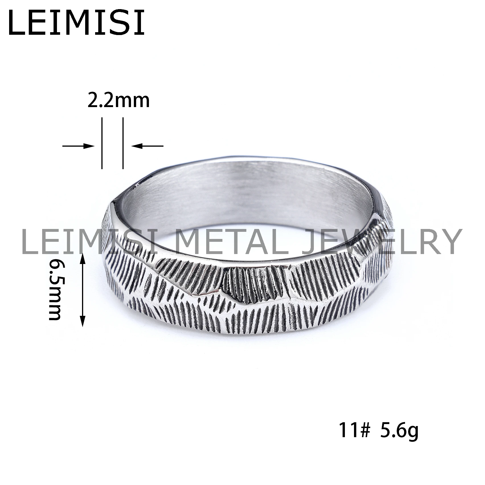 Handmade Vintage 6mm Stainless Steel Hammered Stamping  Irregular Wedding Couple Bands Rings for Men Women