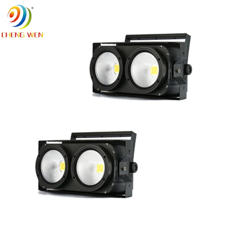 Hot selling 2 eyes led cob light warm and white color COB 200w Audience Blinder 2 eyes Blinder Stage Studio Light Strobe Light