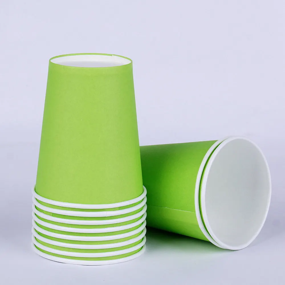 Disposable Paper Juice Cup DIY Decoration Baby Shower Kids Birthday Wedding Picnic Pure Colour Paper Cup