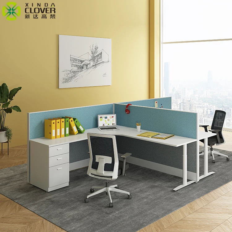 Fashion Modern Furniture Desk Commercial Metal Tables Table 2 Person Workstation Office Cubicle