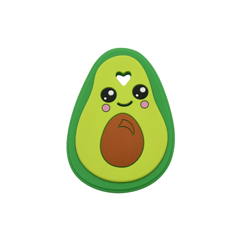 Hot sell New Design cute avocado Silicone Soft Toy Teether For Baby Teething Toys