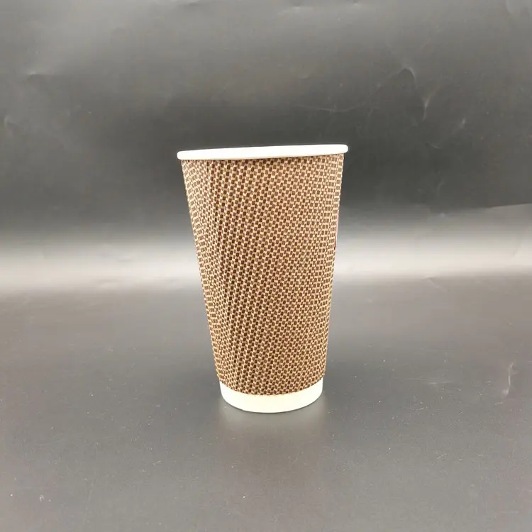 Shrink pack 12oz paper cup and cup lid set