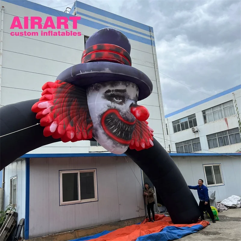 Large size outdoor activities decoration inflatable horror clown face arch for Halloween festival party display