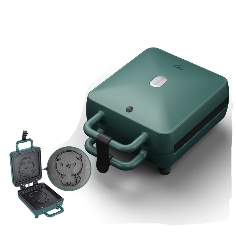 Mini household electric breakfast bread maker portable double side sandwich waffle maker with cool touch handle